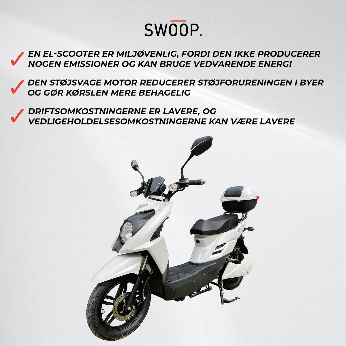 
              Swoop Scooter Elettrico Elegante Bianco 1000W