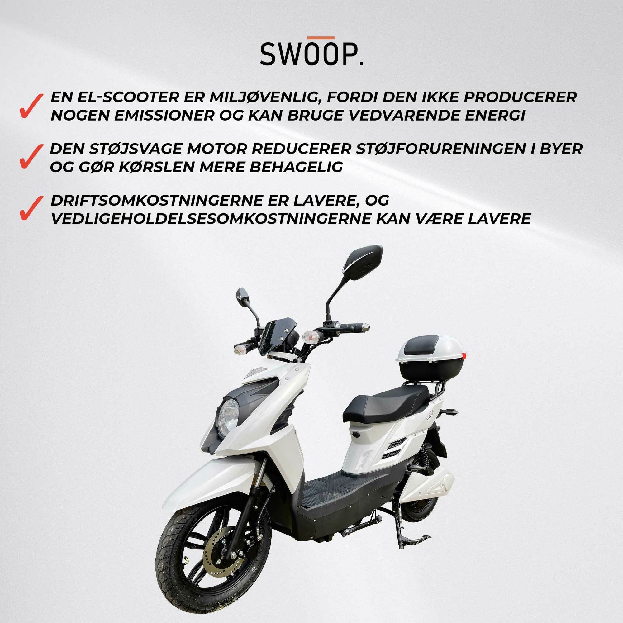 Swoop Scooter Eléctrico Elegante Blanco 1000W