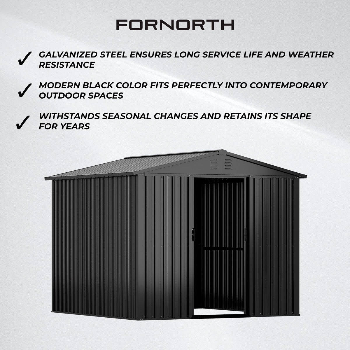 
              Fornorth Geräteschuppen 5,8m2, schwarz