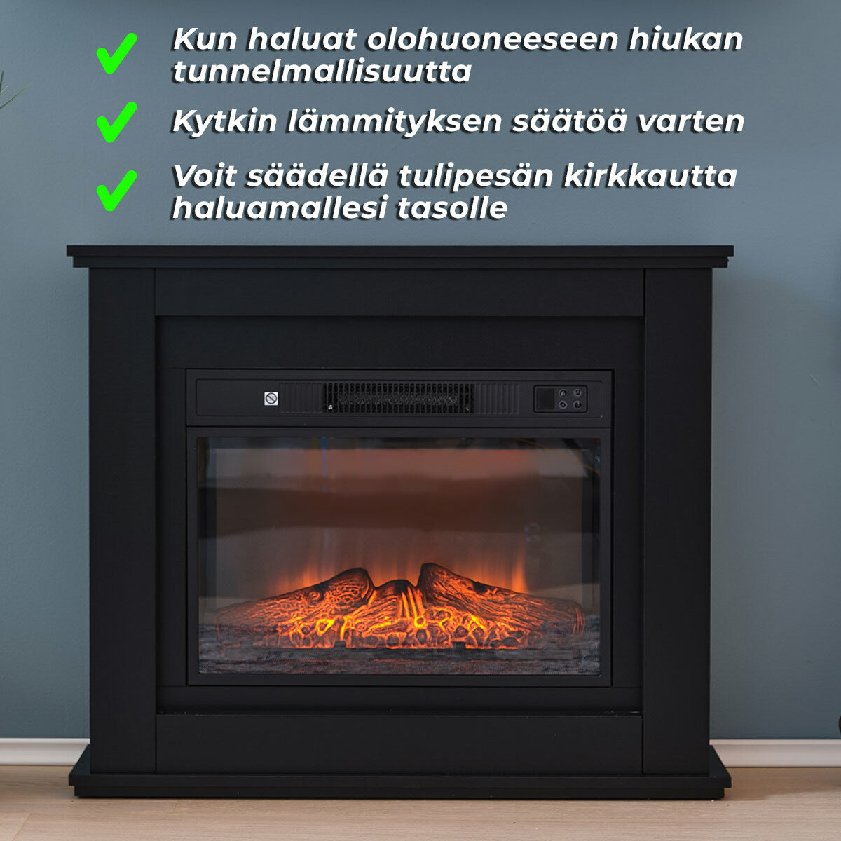 
              Lykke Sähkötakka L, 2000W, Musta