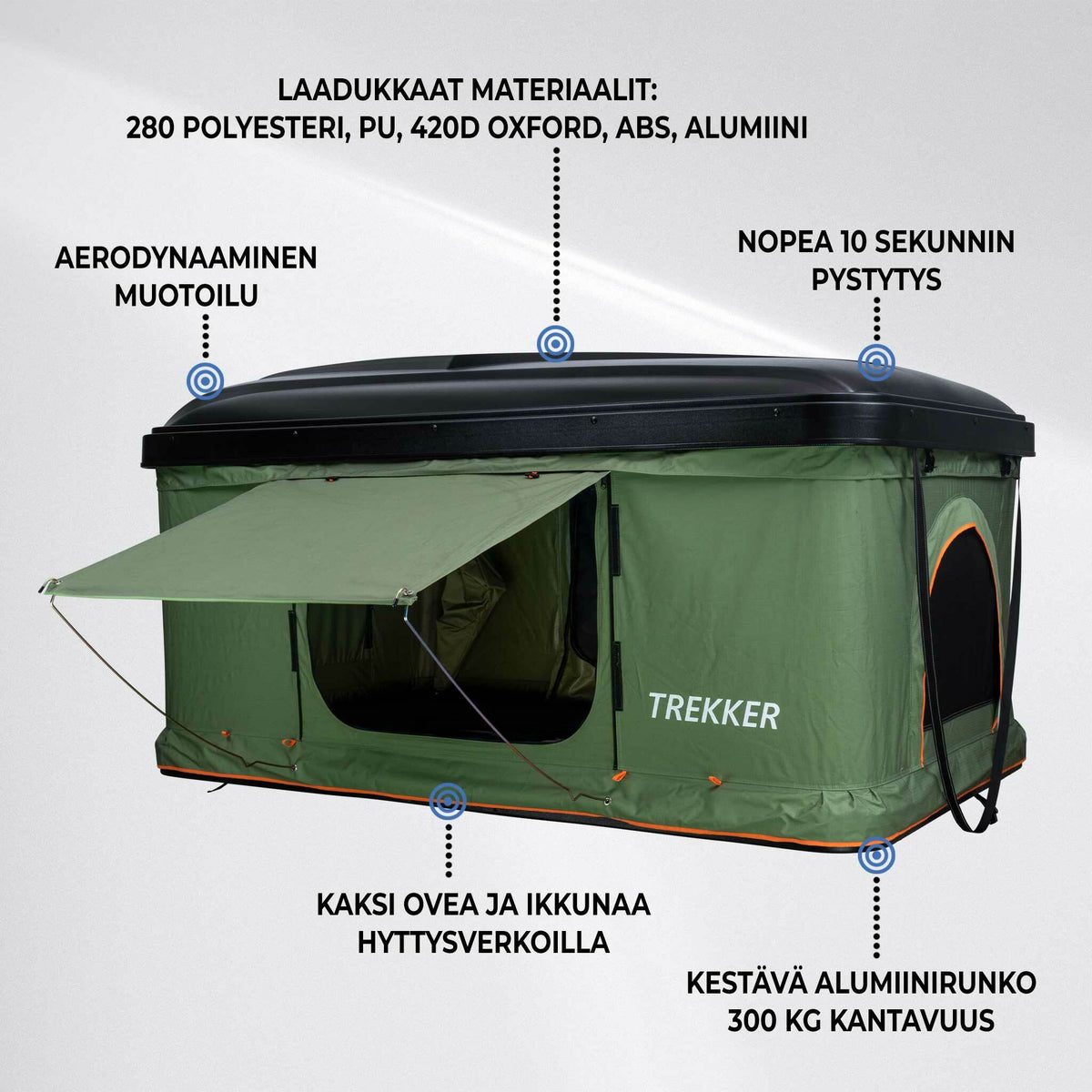 
              Trekker Kattoteltta Hut M, Vihreä