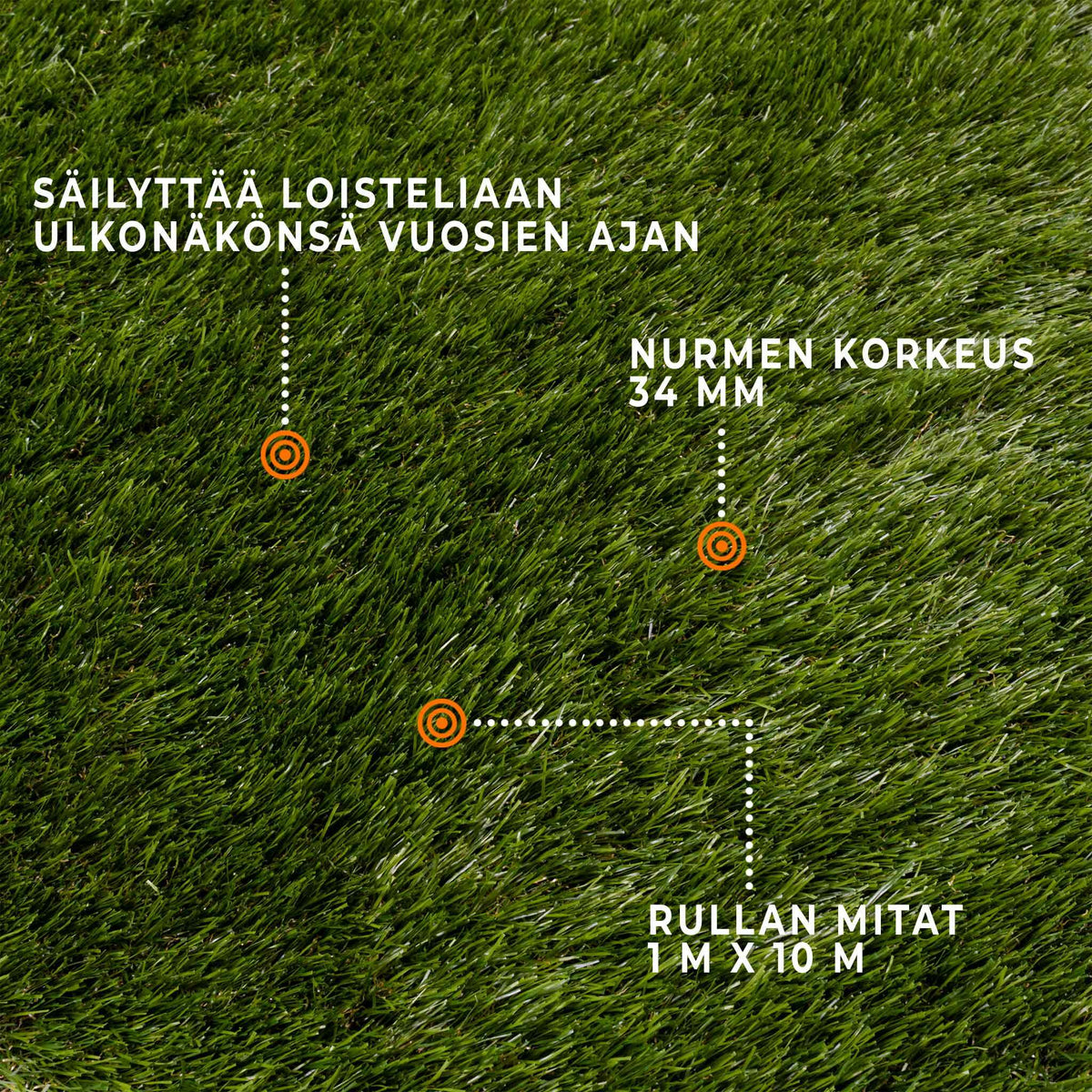 
              Fornorth Tekonurmi Natural 34mm, 1x10m rulla