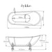 Lykke Bañera con Patas Nordic Deluxe 1500x750x710mm, Blanco