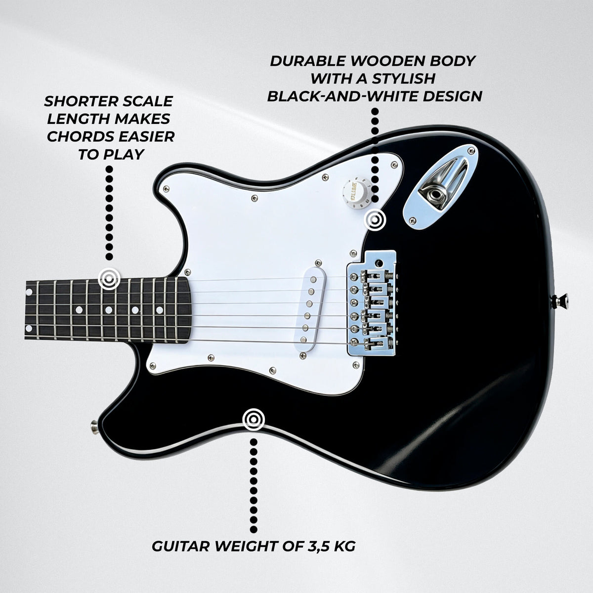 
              Lykke E-Gitarre Set Melody, Größe 3/4, 36", 5 W Verstärker