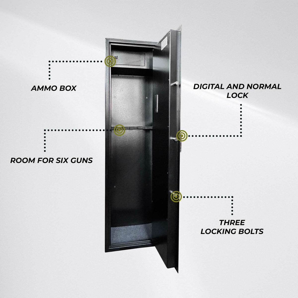 
              Trekker Armario Armas para 6 Armas AS600 v2 Con bloqueo digital, negro