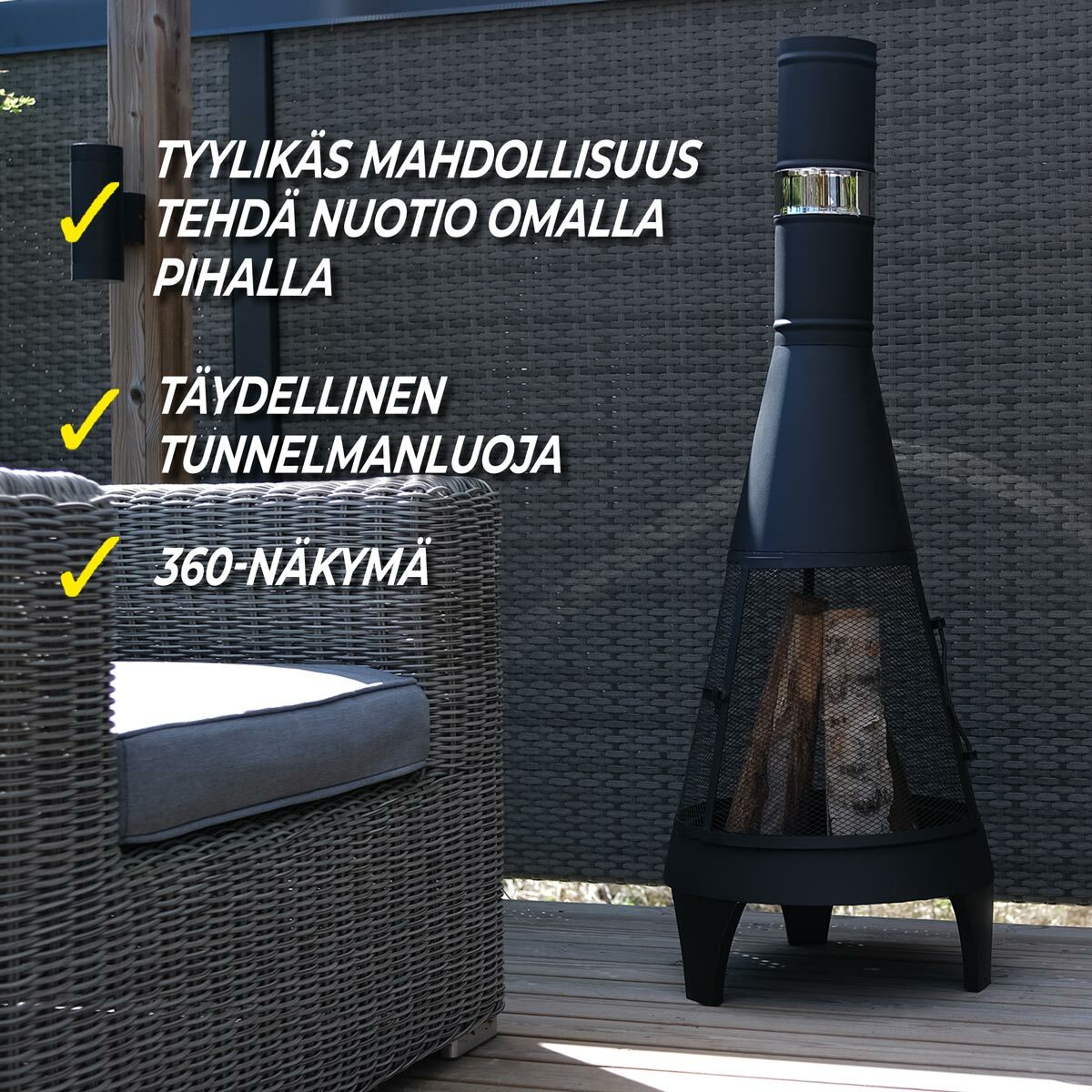 
              Limousin Ulkotulisija Pihatakka 126cm