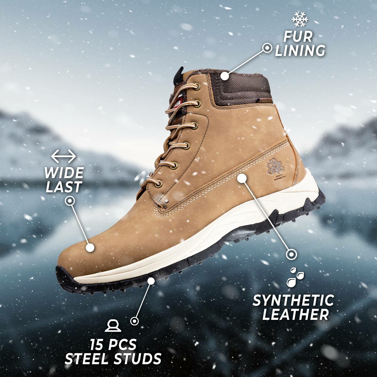
              Trekker Scarpe invernali con tacchetti - Tan