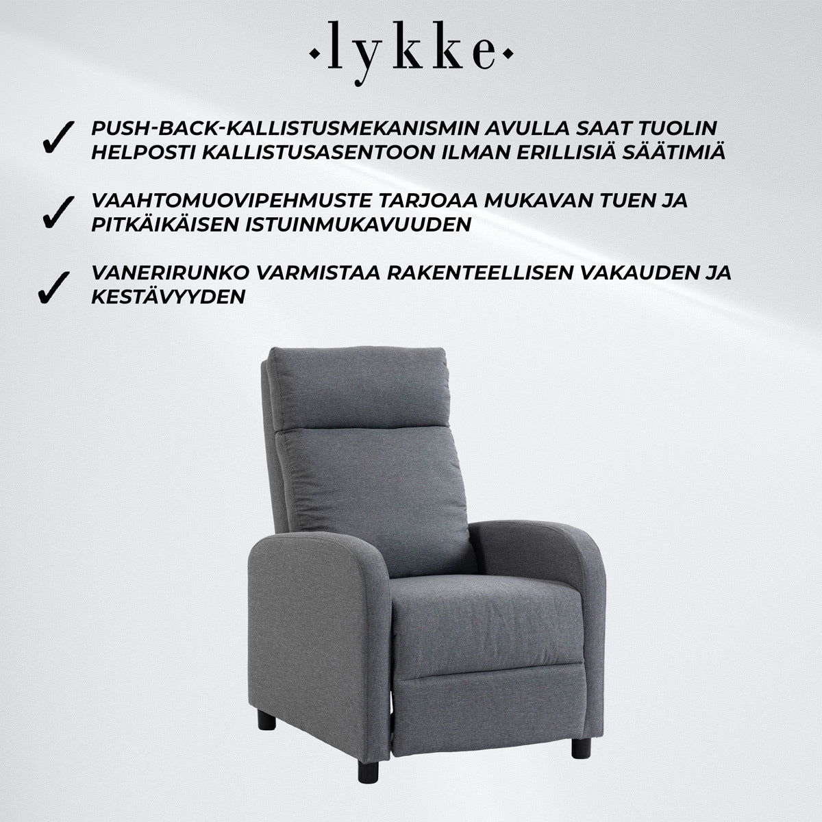 
              Lykke Mekanismituoli Standard, tummanharmaa
