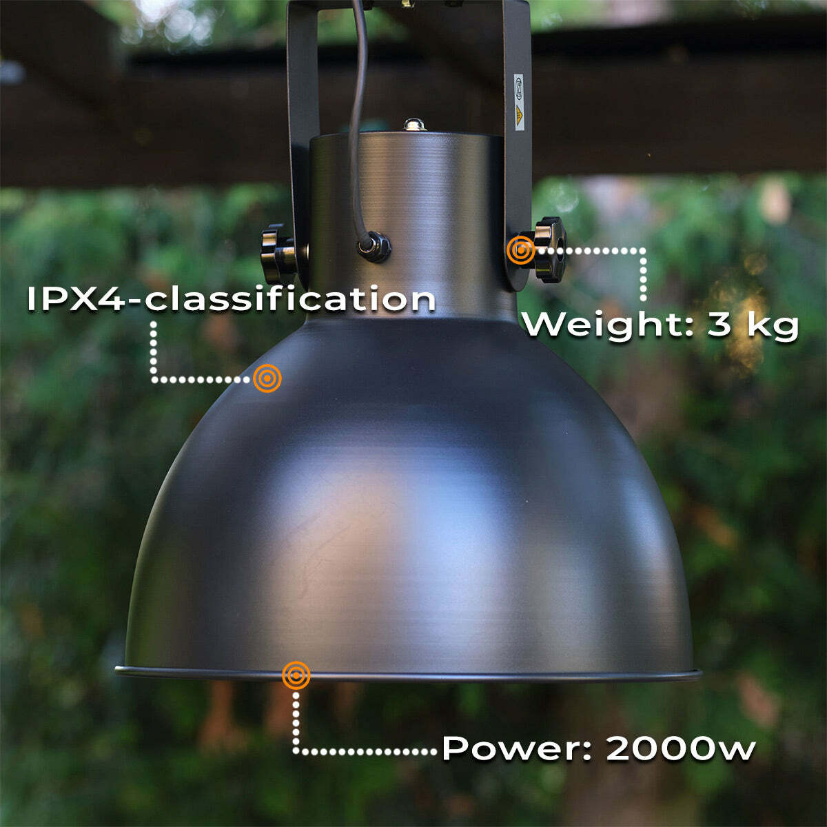 
              Fornorth Terrassevarmer Ceiling Heater Premium 2000W, sort