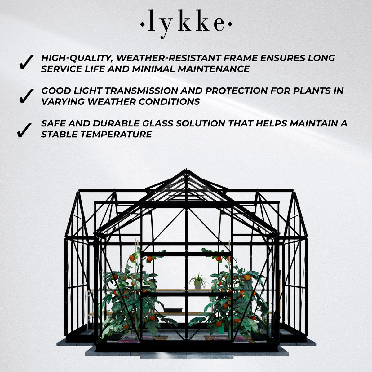 
              Lykke Tuinkas T-vormig Zwart 12.8 m2