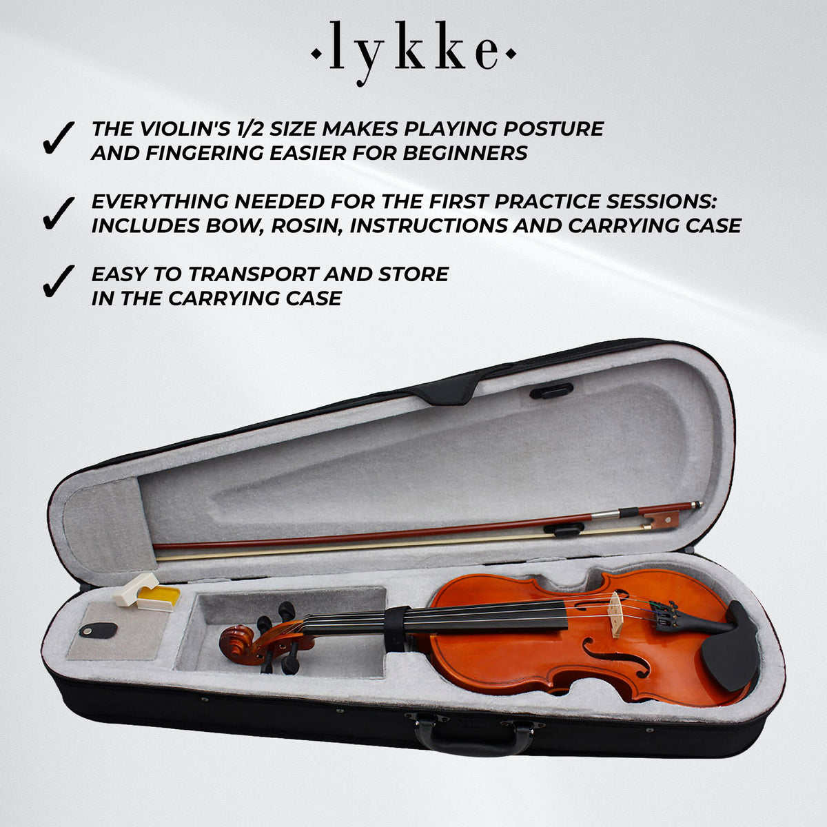 
              Lykke Violin Klassisk, størrelse 1/2, 13"
