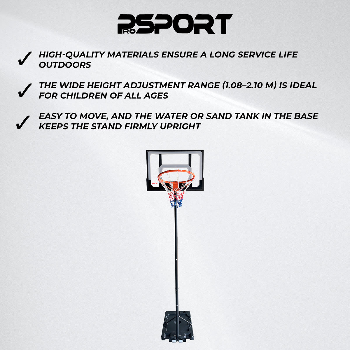 
              Prosport Basketballkorb Kids 1.1-2.1m