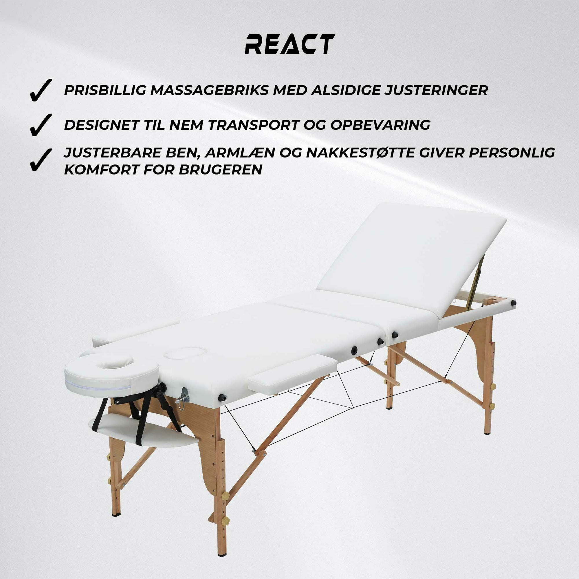 React Hierontapöytä P300 valkoinen