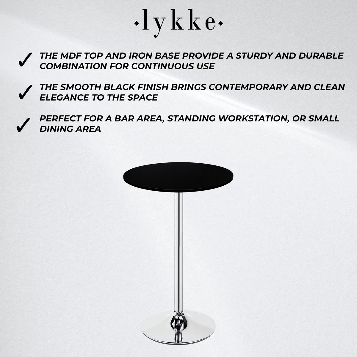 
              Lykke Bartafel Comfort Zwart 60x105cm
