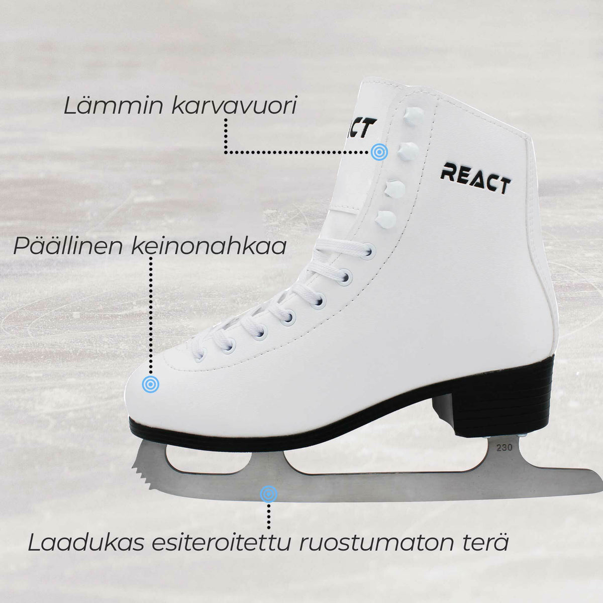 
              React Kaunoluistimet, valkoinen