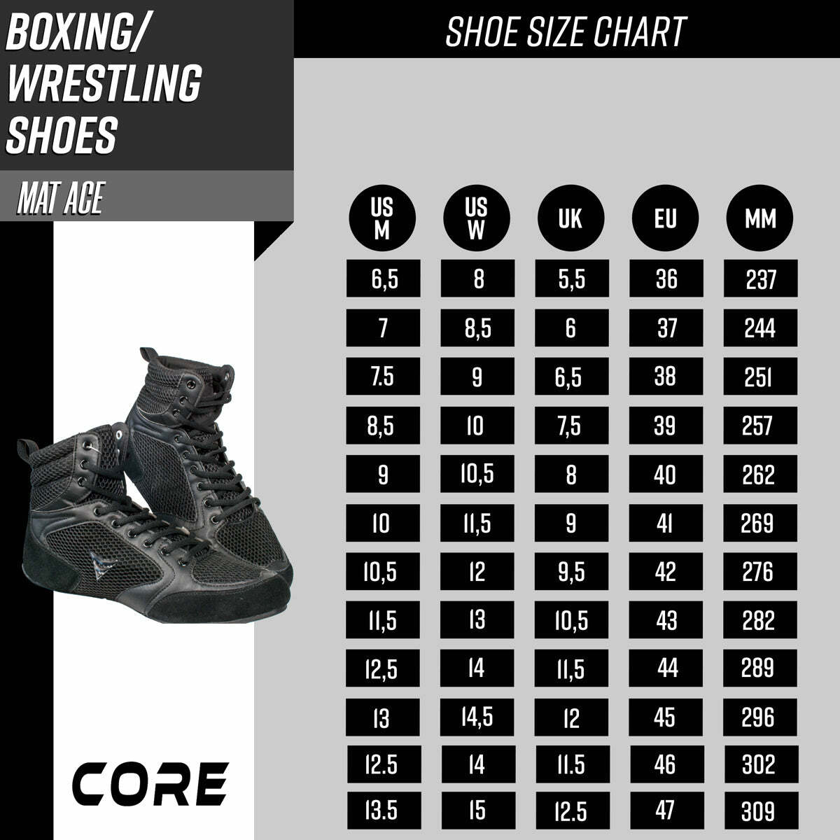 Core Worstelschoenen Mat Ace