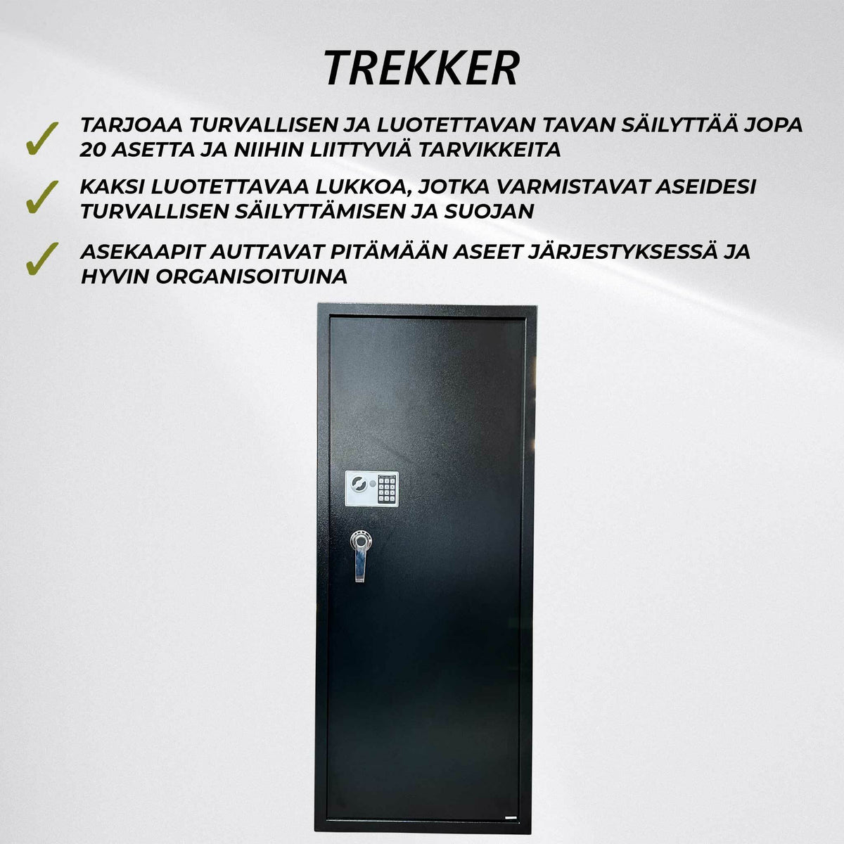 
              Trekker Asekaappi 20-Asetta AS2000, Musta, Digitaalilukolla