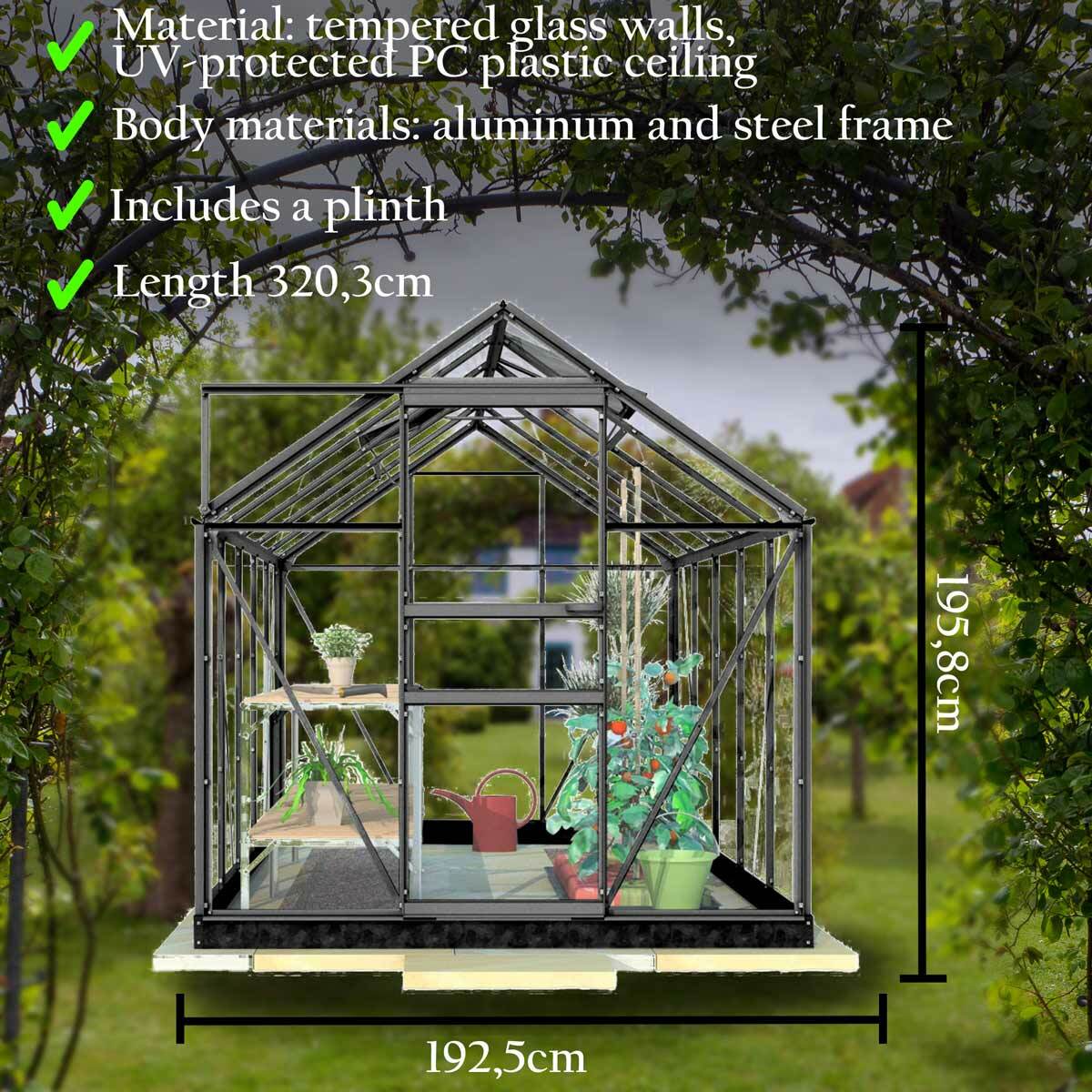 
              Lykke Tuinkas Hybrid 6,2m2, zwart