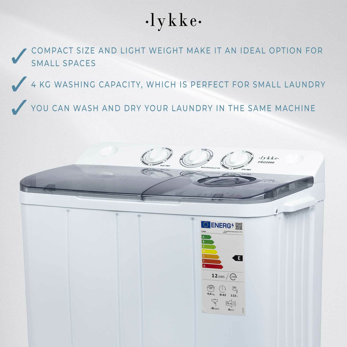 
              Lykke Mini Lavatrice Pro 2000