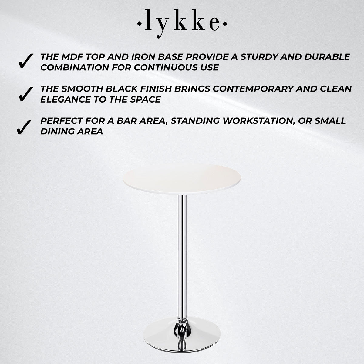 
              Lykke Bar Table Comfort White 60x105cm