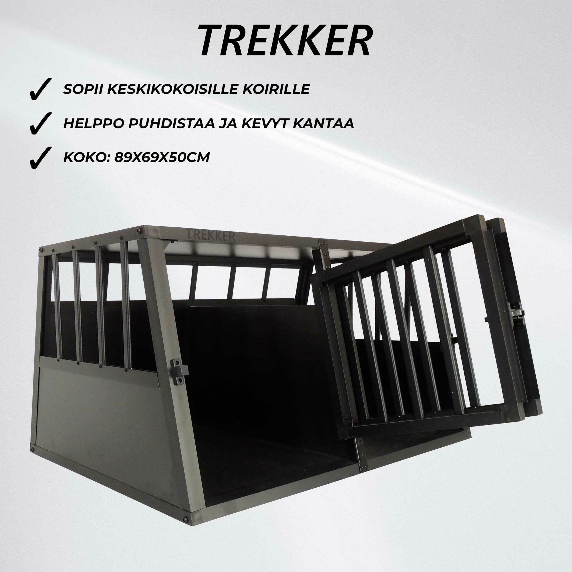 Trekker koiran kuljetushäkki L 89x69x50cm, Musta