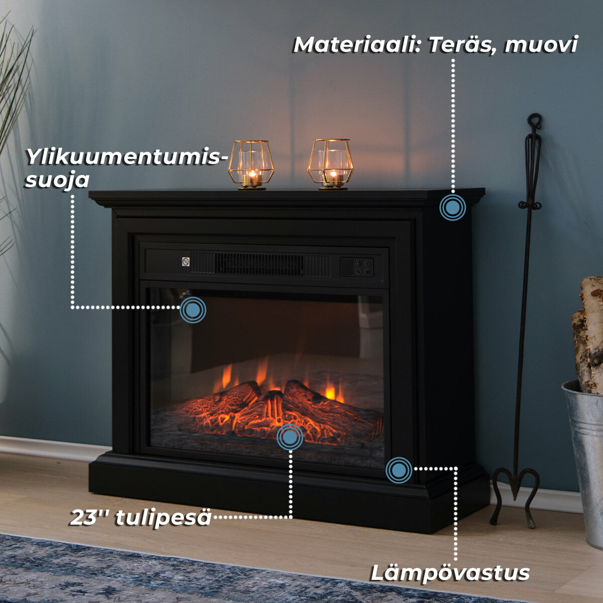 
              Lykke Sähkötakka M, 2000W, Musta