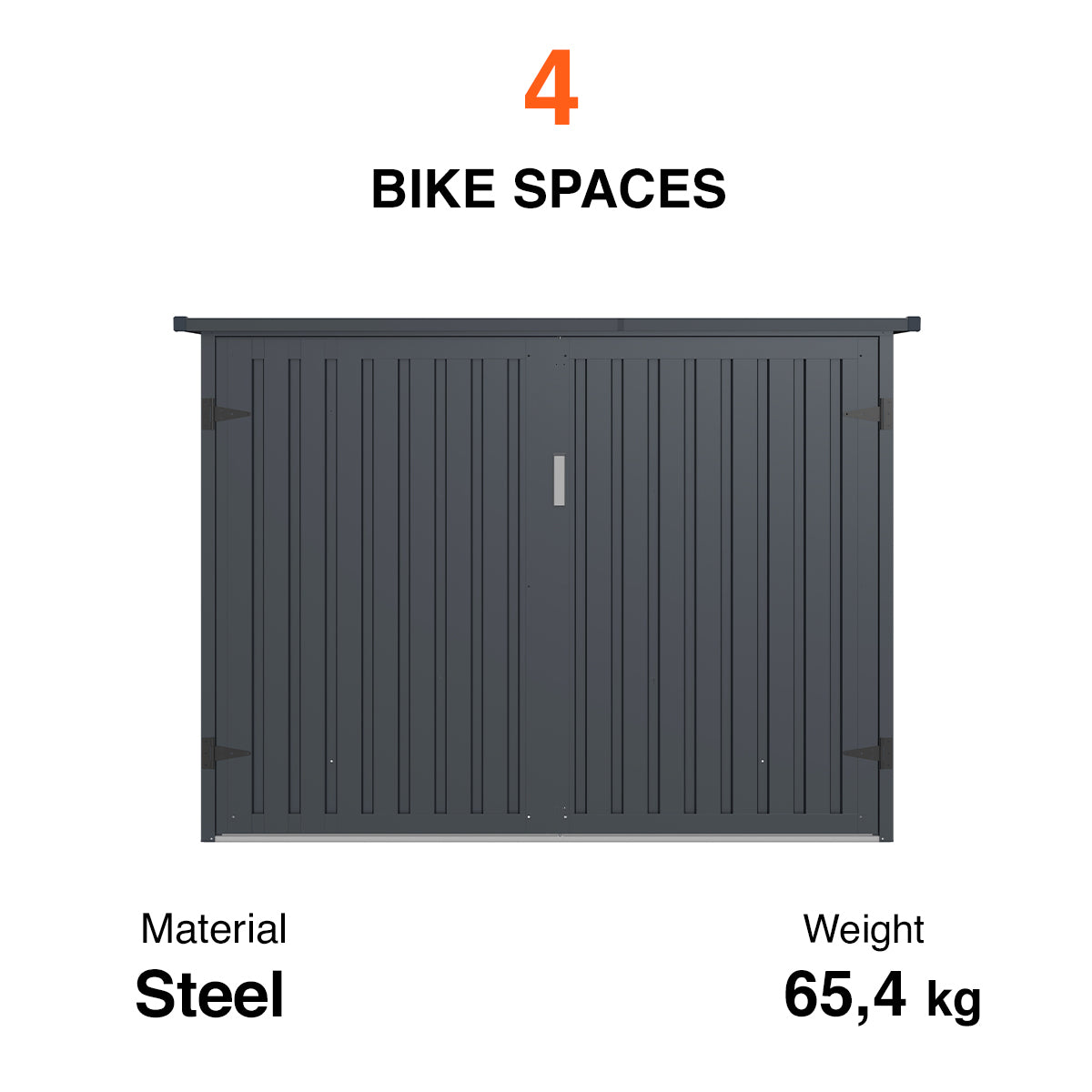 
              Fornorth Fahrradgarage für vier Fahrräder 203 x 198 x 157 cm, Dunkelgrau