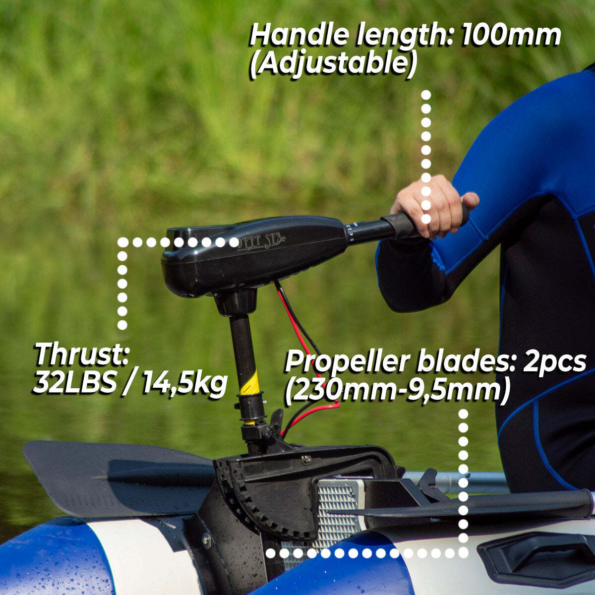 
              Deep Sea Moteur hors-bord électrique 32LBS