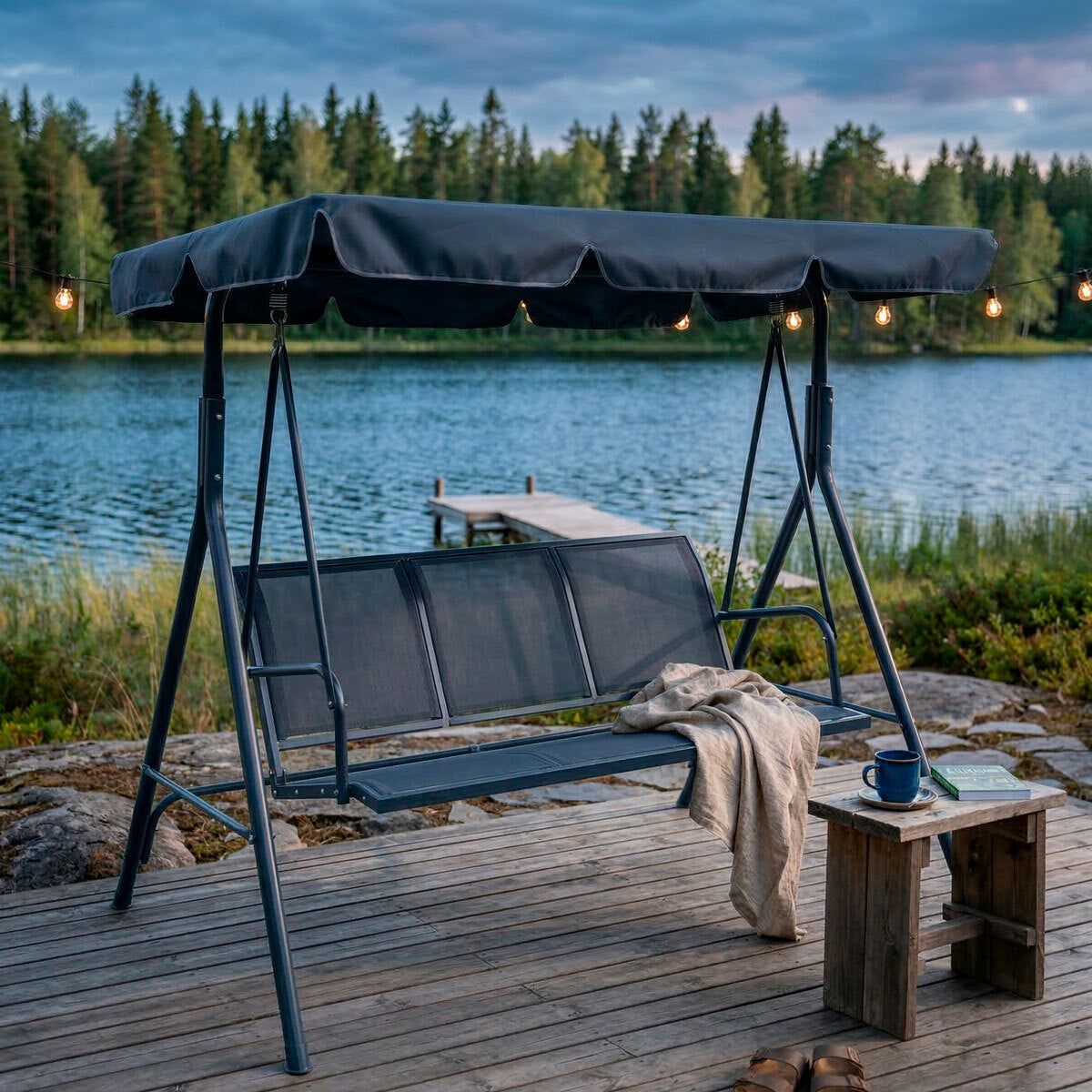 
              Lykke Porch Swing Elegance, Gray