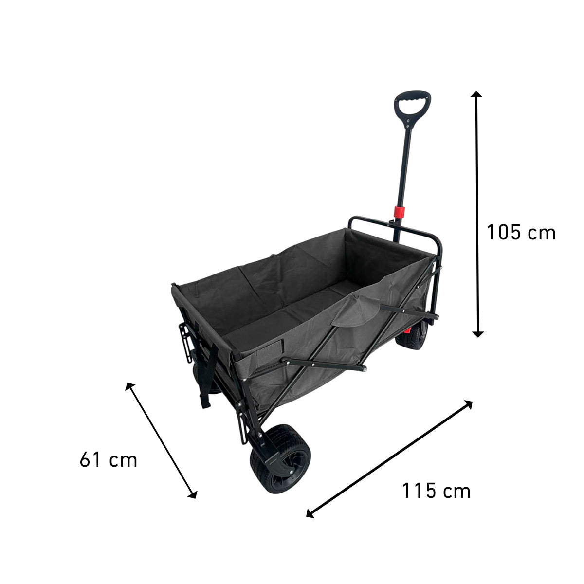 
              Fornorth Puutarhakärry 115x61x105cm 100kg, musta