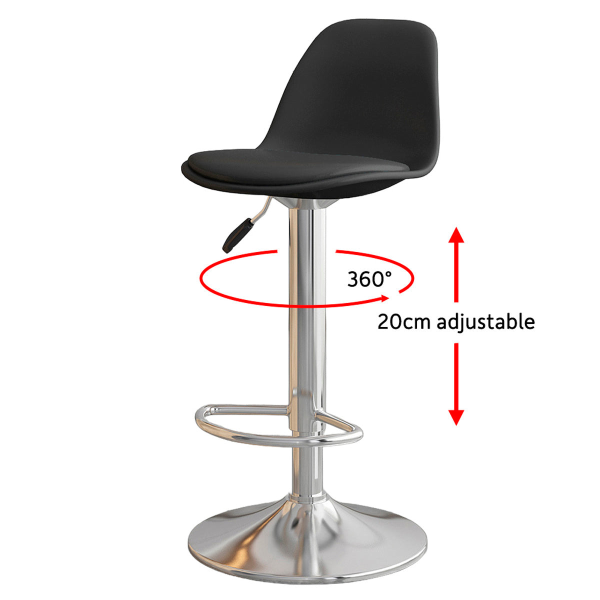 
              Lykke Taburete de Bar Comfort Black