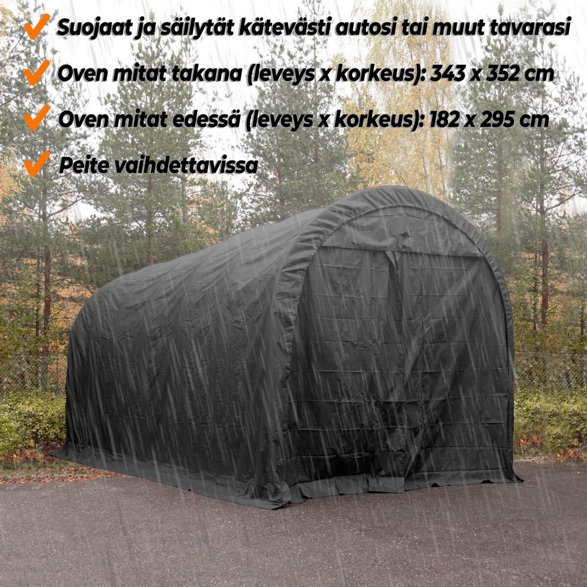 
              Fornorth Pressutalli 3,5x7,5m, 500g/m2, musta