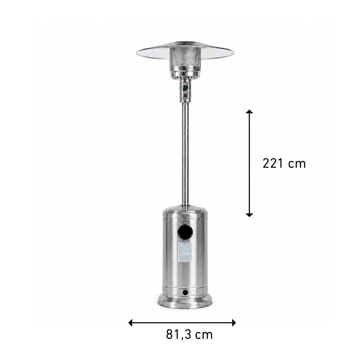 
              Fornorth Fungo Riscaldante Stand Patio 13kW alimentato a gas, acciaio inox