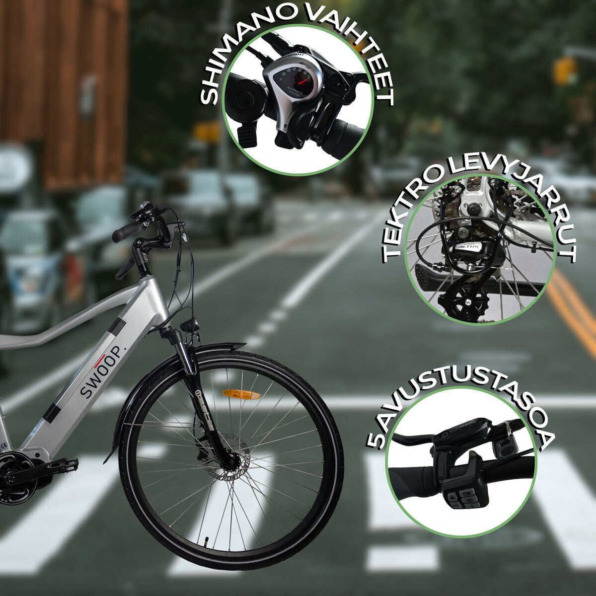 
              Swoop sähköpyörä Hybrid, miesten 28&quot;