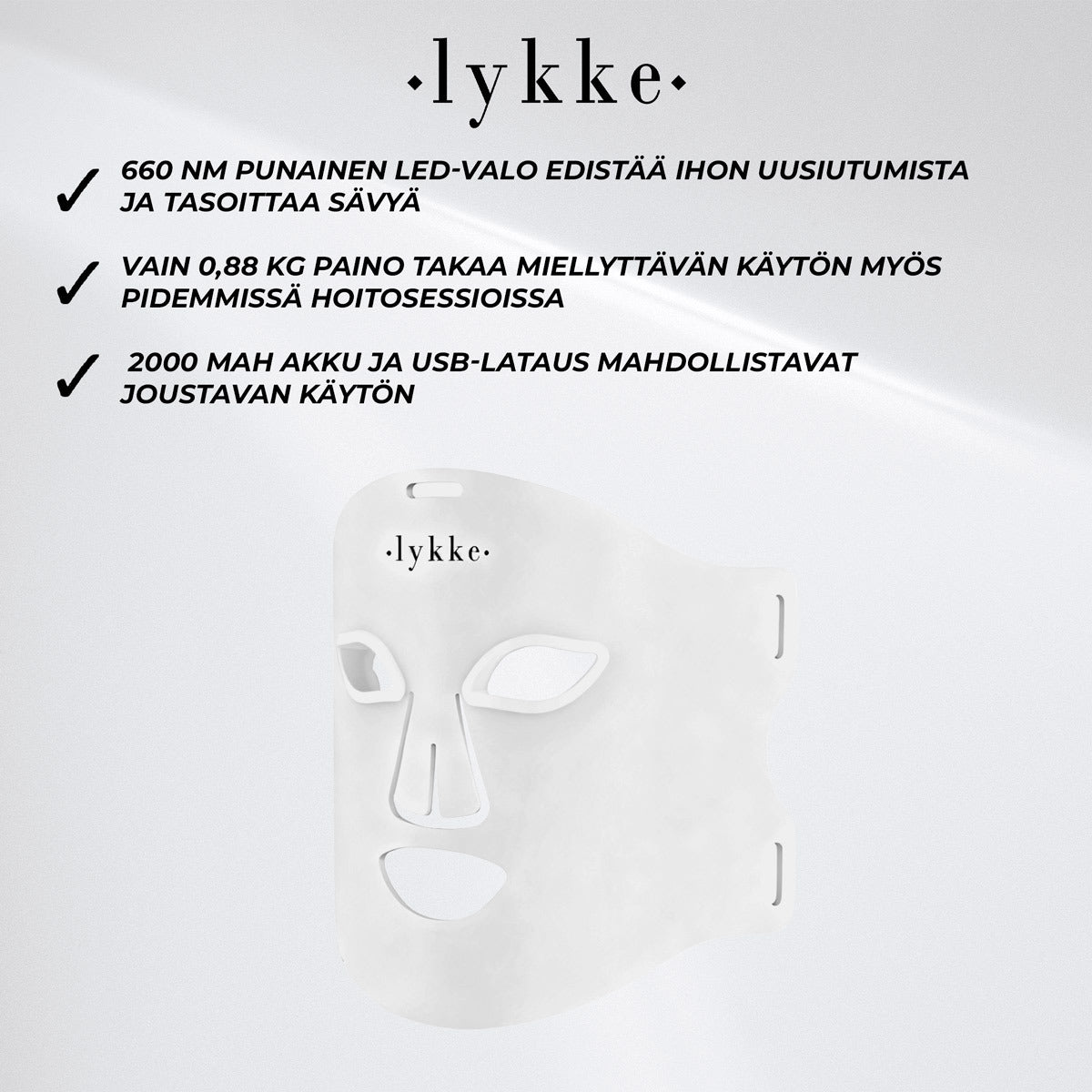 Lykke Punavalolaite Mask LED Pro