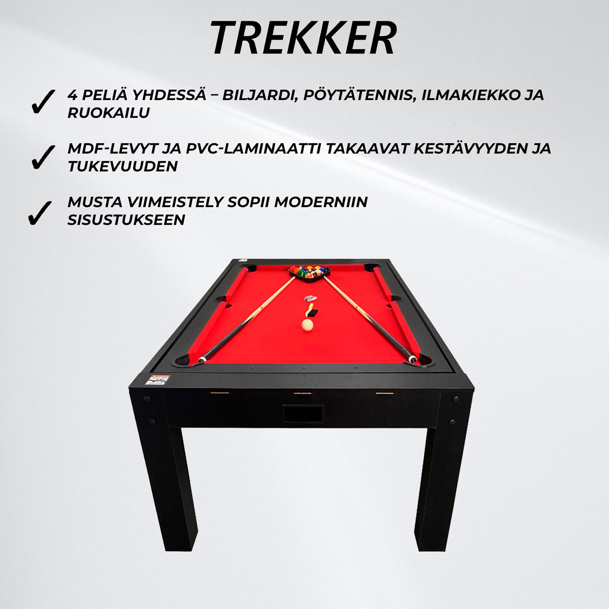 Nordcore Biljardipöytä 8` 4-IN-1