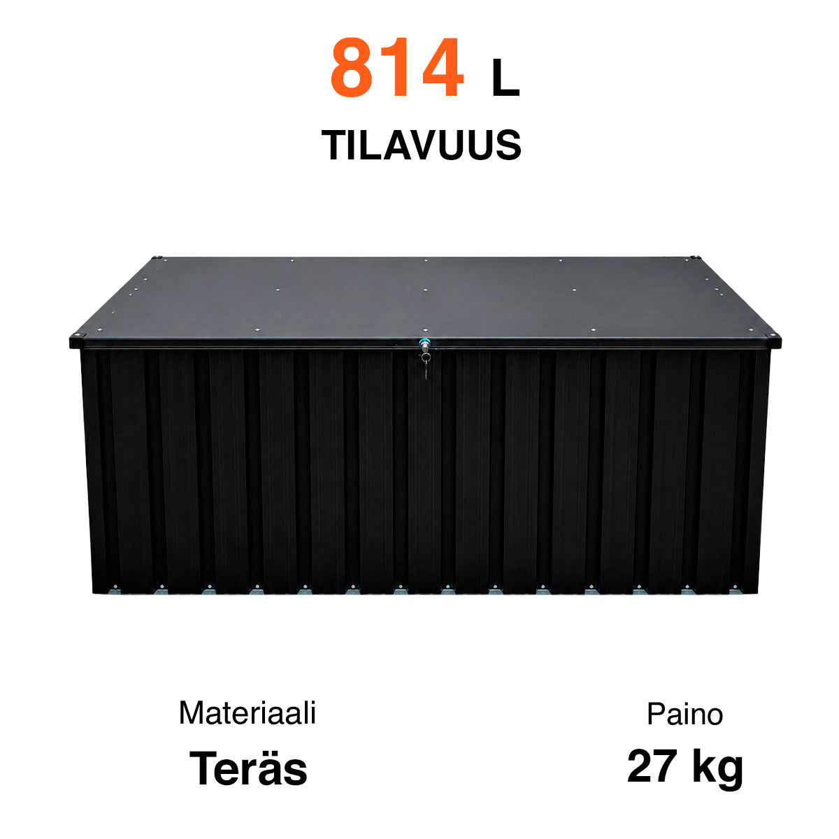 
              Fornorth Säilytyslaatikko ulos 172x78x73cm 814L, musta