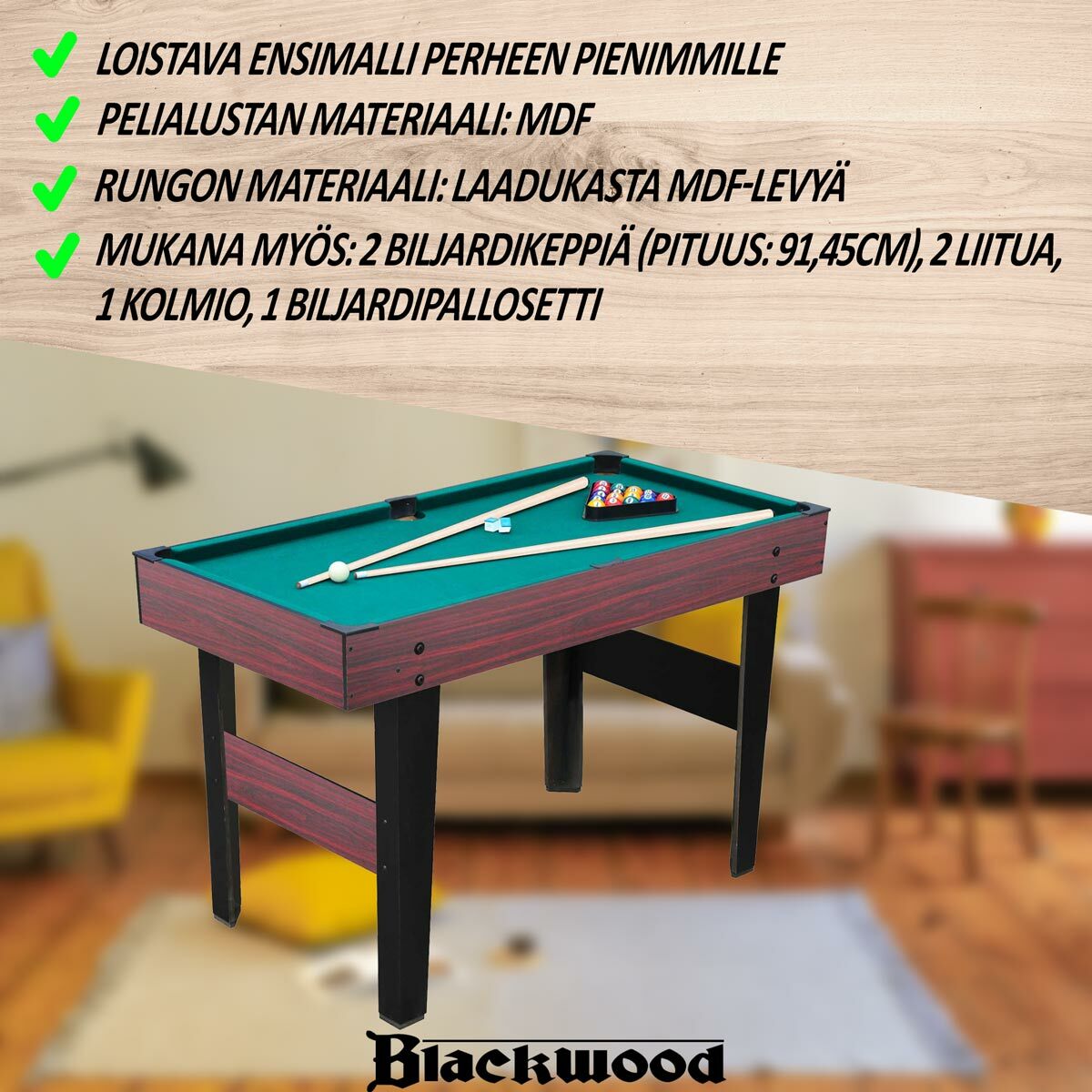 
              Biljardipöytä Blackwood Junior 4’