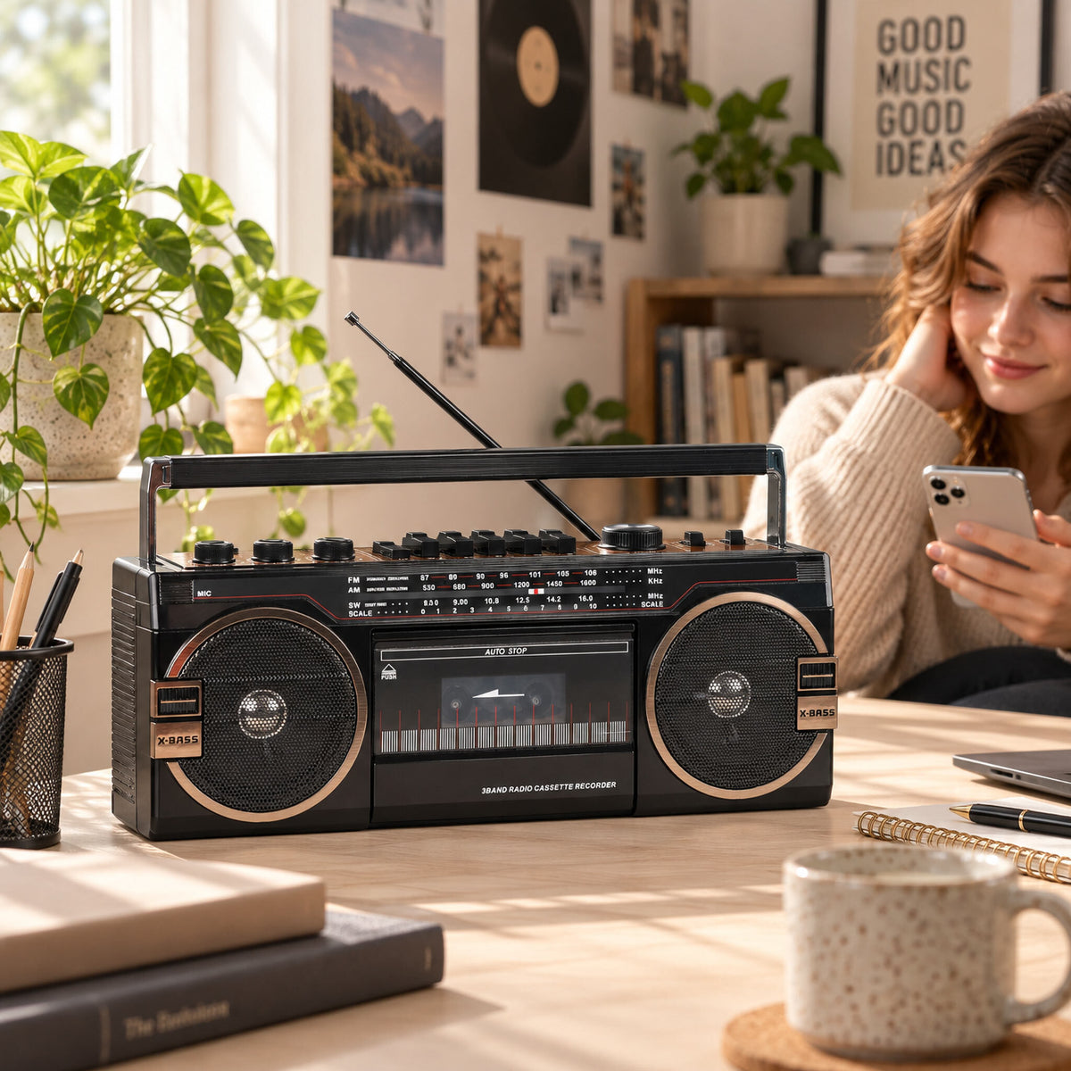 
              Lykke Kassetteafspiller Retro Bluetooth