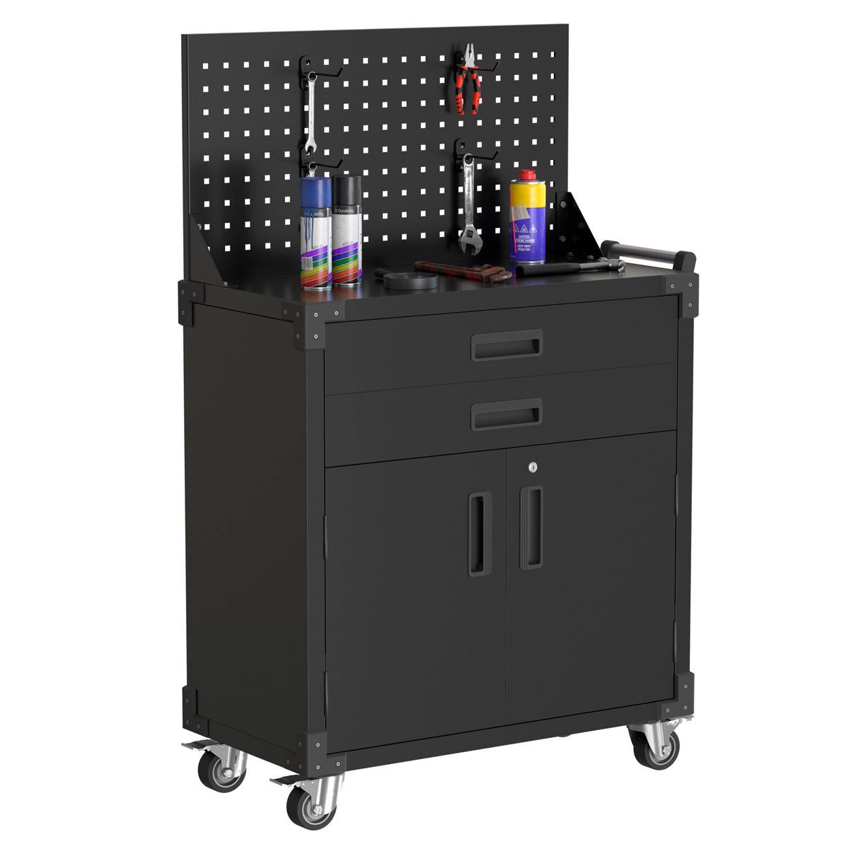 Fornorth Chariot à Outils 90x80x42cm avec panneau arrière