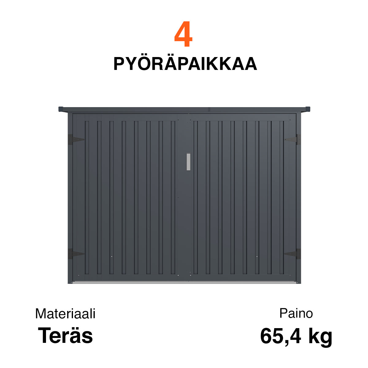 
              Fornorth Pyöräkatos neljälle pyörälle 203x198x157cm, tummanharmaa