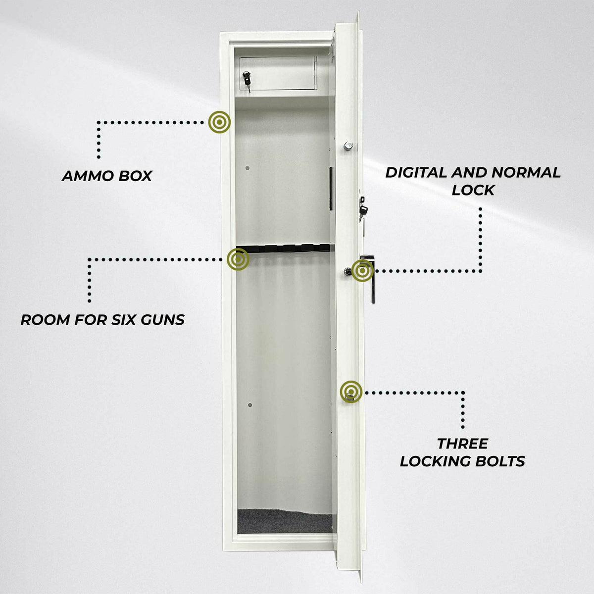 
              Trekker Armario Armas para 6 Armas AS600 v2 Con bloqueo digital, Blanco