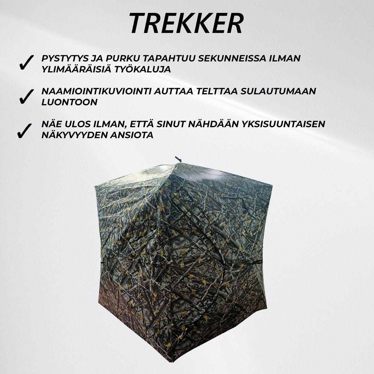 
              Trekker Kyttäysteltta läpinäkyvä 180x180x200cm