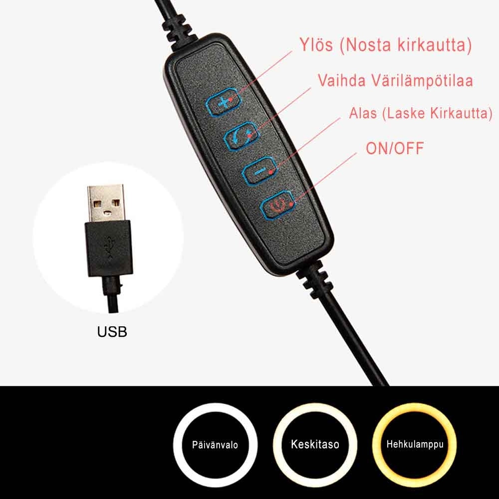 
              Snapsy Ring Light 10&quot; -Kuvausvalo (50cm)