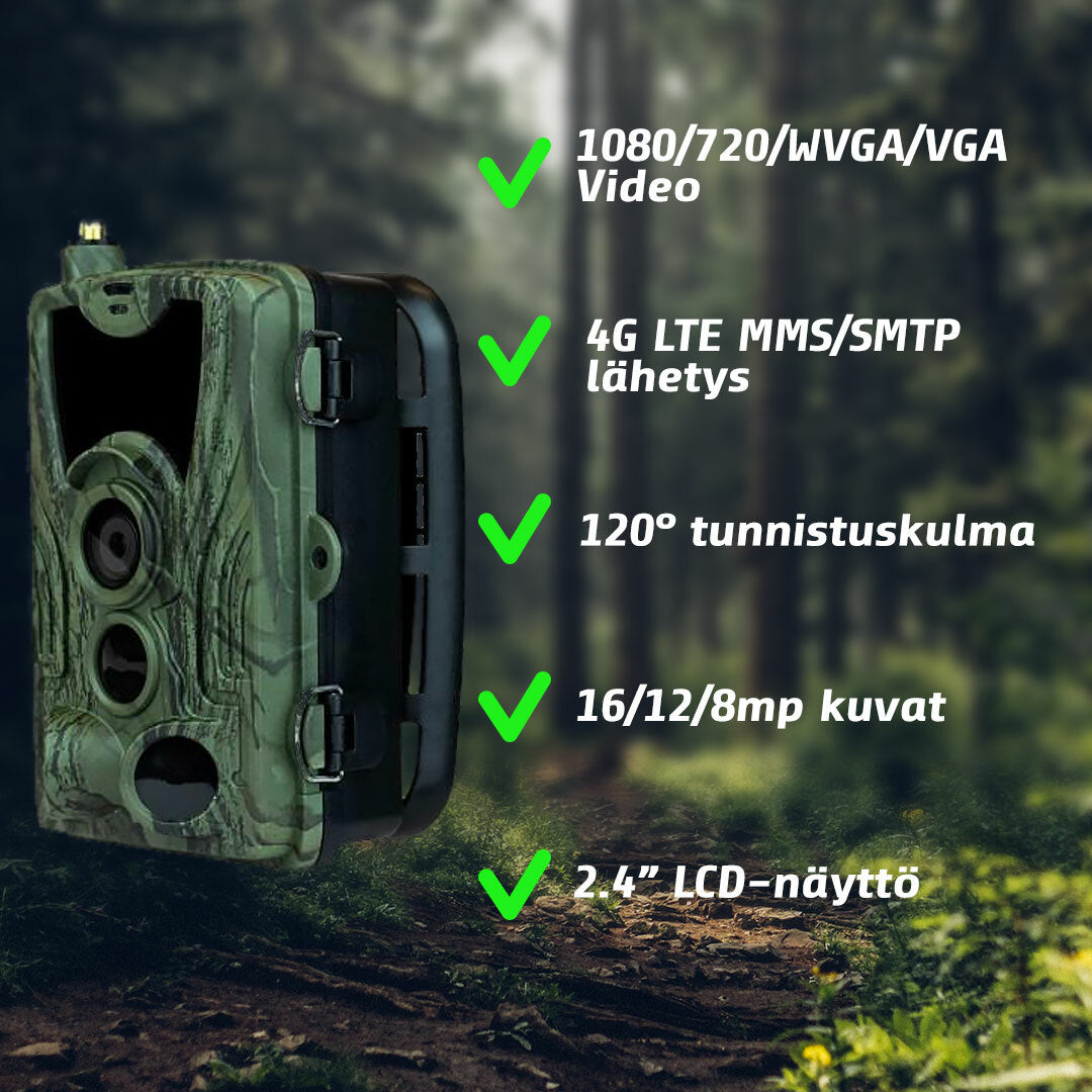 
              Riistakamera Premium, lähettävä 4G akulla - Trekker