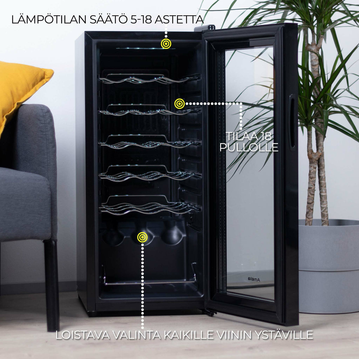 
              Amelia Viinikaappi Rioja 18