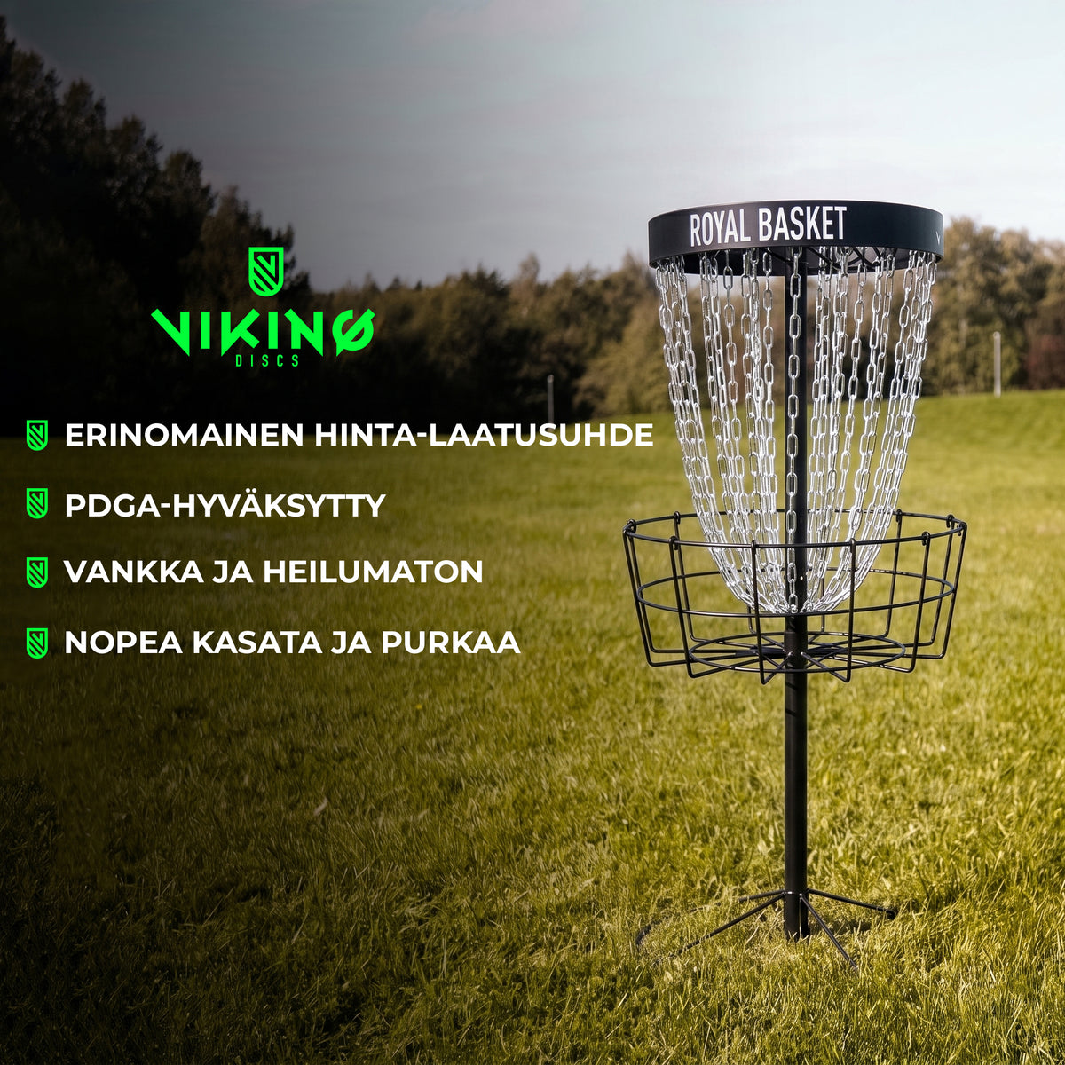 
              Viking Discs Royal Basket frisbeegolfkori, Black edition
