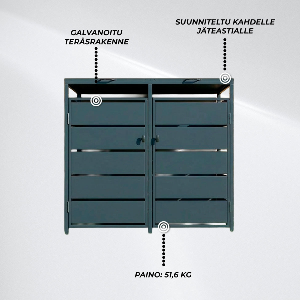 
              Fornorth Roskakatos Premium 139x82x121cm