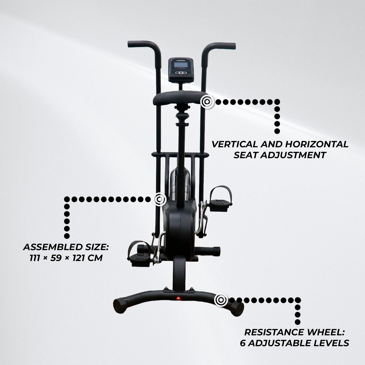 
              Nordcore Air Bike 300 Luftmodstand Cykel