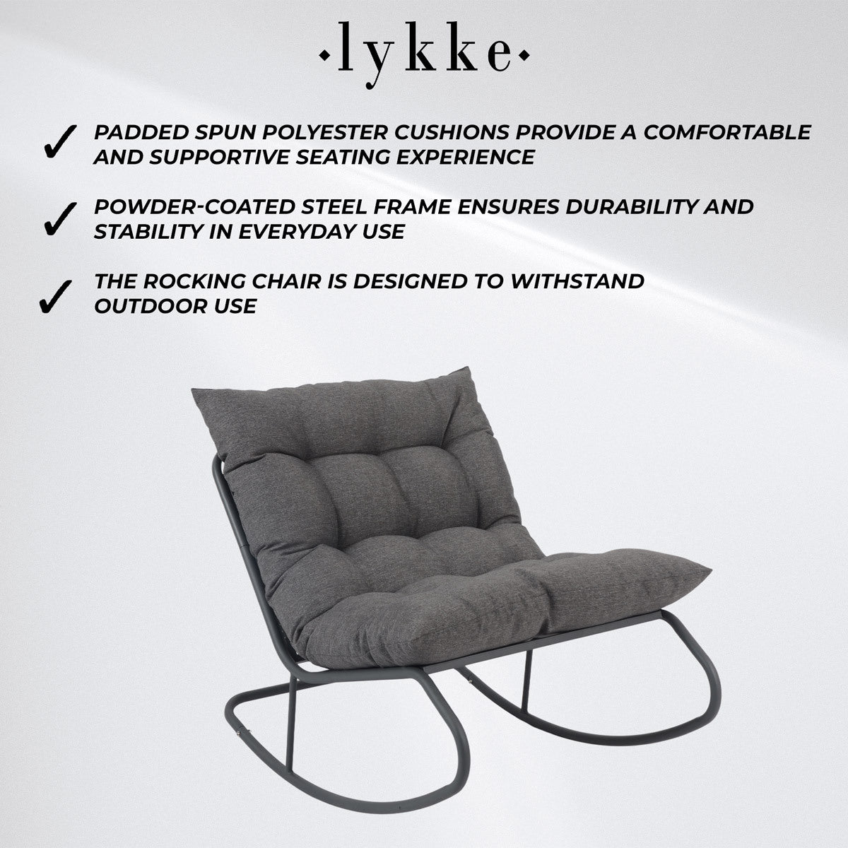 
              Lykke Rocking Chair Fjord, gray